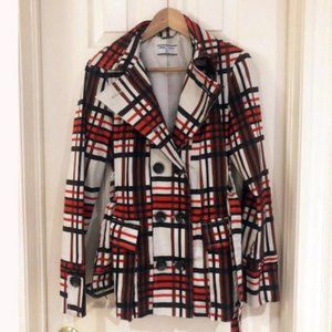 Short Plaid UK Trench Coat